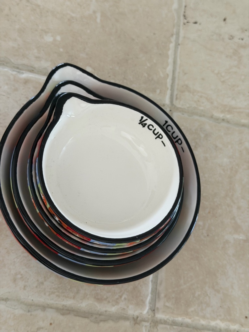 Multicolor Dog Pattern Ceramic measuring cup Set - Picture 2 of 16